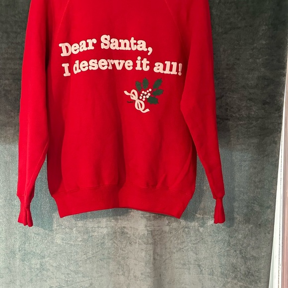 Vintage Dear Santa I deserve it all Lee collared sweatshirt L - Picture 7 of 11
